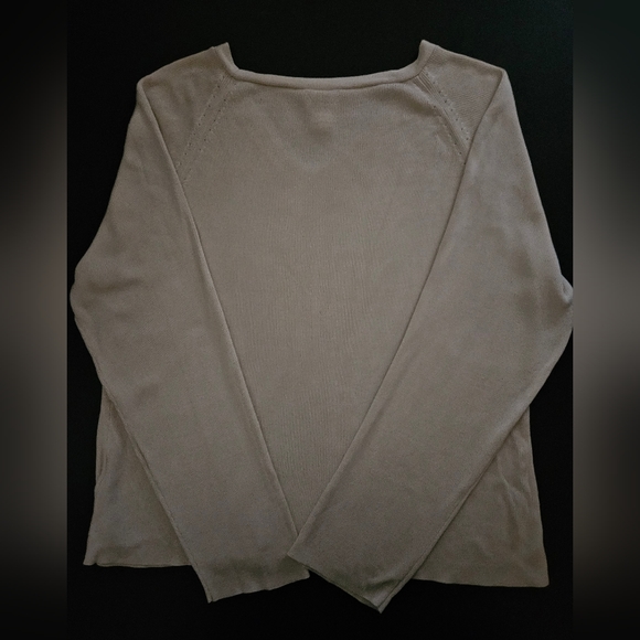 LOFT 100% Silk Off White Jersey - NWOT - Size L - Picture 3 of 6